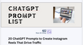 20 ChatGPT Prompts to Create Instagram Reels That Drive Traffic