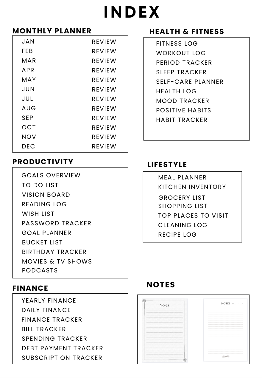 Undated Personal Planner